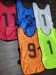 Soccer scrimmage/training bib pinnies Adult size #1-12 WhiteRedBlueGreenOrange