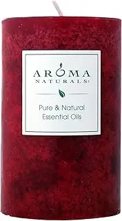 Aroma Naturals Holiday Essential Oil Scented Pillar Candle, Warm Spice, Orange, Clove and Cinnamon, 2.5 inch x 4 inch