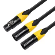 XLR Splitter 3 Pin XLR Female to Dual XLR Male Y Splitter Balanced Mic Cable 3FT