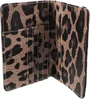 [VANZACK] RFID Protected PU Leopard Print Passport Holder Stylish Travel Wallet with Dedicated Ticket Compartment Comprehensive Card Storage for Men and Women Lightweight Document Organizer