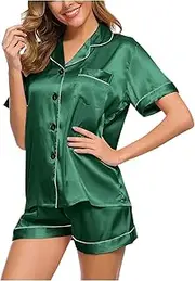 [Generic] Plus Size Lingerie for Women 5X Loose Sets Satin Nightwear Suit Nightgown Women ​Short Underwear Sexy Pajama Pajamas Lingerie Women's Plus Size Lingerie 3x-4x Sexy