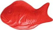 Nippon Sea Bream Otto Plate, Red, 4.9 x 0.8 inches (12.5 x 2 cm), Japanese Tableware