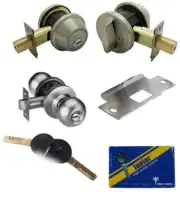 Mul-T-Lock Single Cylinder Deadbolt With S. Parker Entry Knob Set 2 Keys