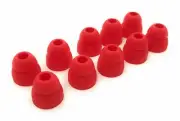 Double Flange Replacement Earbud Tips Covers Powerbeats & More - 5 Pairs (Red)