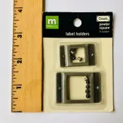 Making Memories Pewter Square Label Holders, 2 sizes 4 holders - NEW