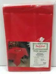 Vintage New in Package Yuletide 5977 Red Holiday Tablecloth Rectangle 60" x 84"