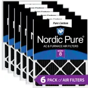 Nordic Pure 12x18x1 Pure Carbon Pleated Odor Reduction Furnace Filters 6 Pack
