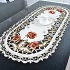 Tablecloth Mat DecorationDining Embroidered Floral Home Lace Ornament Oval