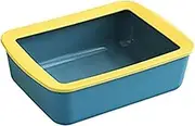Semi-Closed Cat Litter Box Splash-Proof Large Cat Poop Box Open Tray Cat Toilet Kitty Supplies Square Litter Pan