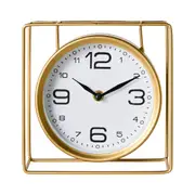 Caged Mantel Clock Gold 18x18x7cm