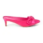 BEACH by Matisse Bow Pointed Toe Kitten Heels Mule Pumps Womens Pink Dress Casua