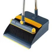 Broom and Dustpan Set for Home, Long Handle Dust Pan and Broom Combo for Indo...