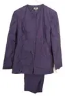 Bill Blass 2-Pc Pant Suit Long Sleeve New, Old Stock Eggplant Size 6P #16671