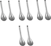 MOTHNUR 4sets Molecular Gastronomy Tool Stainless Steel Spoons Noodle Strainer Caviar Spoon for Professional Home Cooking 2pcs*4
