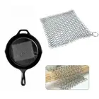 Steel Cast Iron Pot Cleaner Chain Mail Scrubber Cookware Kitchen Tool
