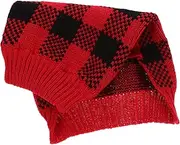 Mipcase Washable Plaid Puppy Sweater for Dogs Cozy High Collar Design for Autumn Adorable Cat Clothing for Pet Photo Shoots