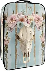 [YTYVAGT] Travel Shoe Bag,Waterproof Portable Organizer Storage Shoe Pouch,Flower Arrow Bull Skull