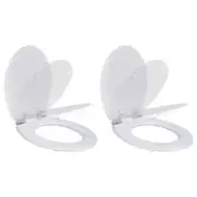 NNEVL Toilet Seats with Soft Close Lids 2 pcs MDF White