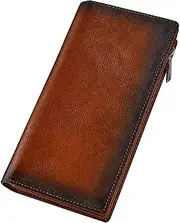 Long Wallet Men's Leather Fashion Large Capacity Wallet Credit Card Holder Slim Wallet Travel Student Party Business Wallet Large Capacity Portable Waterproof PU,Brown