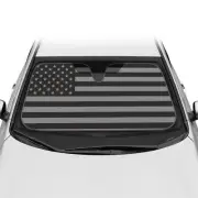 carXS Sun Shade Black Grayscale USA Flag Front Window Visor Windshield Protector (for: Audi)