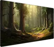 DEGDFSGR for MTG Playmat 24 x 14 inches for TCG Playmat Non-Slip Rubber Base Commander Playmat HD Cover for Magic The Gathering Playmat Iorcana Trading Card Game, Sunshine Fairy Tale Forest