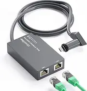 Linkoostar Double Multi-Port Starlink Ethernet Adapter for Starlink Gen 2, Starlink to RJ45, Fast and Stable Network Connection 1 to 2 [Connect 2 Devices Simultaneous] - Up to 1Gbps