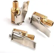 3pcs Tire Air Chuck with Clip Adapter, Brass Locking Tire Air Chuck Tire Inflator Nozzle Adapter Tire Air Chuck Adapter with Tire Valve Threads No Air Leaks for Tire Pump Air Compressor