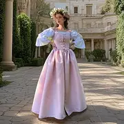 Retro Vintage Medieval Renaissance Dress Prom Dress Princess Elven Fancy Dress Women's Celtic Fantasy Royal Halloween Carnival Performance Party LARP Adults' D
