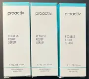 Lot of 3 PROACTIV REDNESS RELIEF SERUM 1.7 oz Bottle SEALED Acne Skin Care w/Box