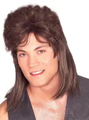 Bogan Mullet Mens Brown 80s Costume Wig