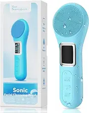 WOVAZUS Facial Cleansing Brush, IPX7 Waterproof Rechargeable Silicone Face Scrubber, 5 Cleansing Modes Face Brush for Face Exfoliator, Exfoliating and Massaging Face Scrubber Exfoliator -Grass Green