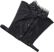 [VALICLUD] False Collar Necklace Cream Lace Scarf Tunic Tops Women White Lace Tie Antique Lace Collars Fake Blouses Vintage Blouse Dress Jewelry Clothing Collared Hoops Bead Chiffon Black