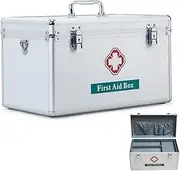 Portable Medication Lock Box,Lockable Emergency Package Storage Box with Handle Contain Removable Tray,Suitable for Home, Travel, Camping, Workplace,16in