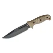 Boker Brand fixed blade knife black Desert Warrior stainless steel 440A micarta
