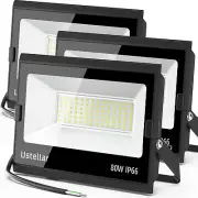3-Pack 80W LED Flood Lights, 24000LM, Waterproof, 5000K, Outdoor Security Lights