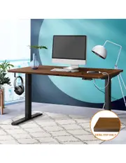 Oikiture Standing Desk Top Adjustable Electric Desk Board Computer Table Walnut