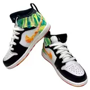Nike Jordan 1 Mid SE TD Drip Black White Team Orange DJ6564-038 Toddler Size 13C