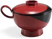 J-Kitchens Totty Senjai Bowl (Soup Bowl, Bowl, Wan, Lacquerware), Crescent Painted Separation, Black/Vermilion, 5.2 x 4.1 x 2.6 inches (13.2 x 10.4 x 6.5 cm), Heat Resistant ABS Resin, Made in Japan,