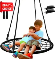 40" Spider Web Tree Swing Platform Net Swing 600LB Capacity Durable Rope Easy In