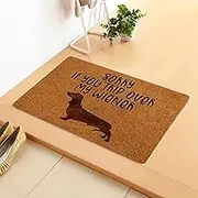 Doormats, Funny Welcome Dog Door Mat Cute Non-Slip Entrance Mat Indoor Polyester Door Mats for Front Door Bathroom Kitchen Bedroom 40x60cm