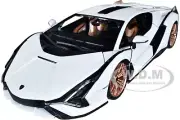 LAMBORGHINI SIAN FKP 37 WHITE W/COPPER WHEELS 1/18 DIECAST MODEL BBURAGO 11046