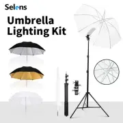 Reflective Softbox Umbrella Hot Shoe Flash Holder Bracket Light Stand Tripod Kit