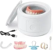 [MALLMALL6] 50kHz Retainer Cleaner, Portable Rechargeable Cleaner for Dental Retainer Machine with 3 Timing Modes, 200ML Compact Dental Cleaning Pod for Dentures Mouth Guards Braces Jewelry