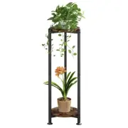Plant Stand Indoor Corner Tall 2 Tier Metal Modern Flower Storage Plant Shelf...