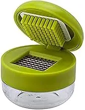 Joie Garlic Press and Chopper with Storage Container, Stainless Steel Blades, Green