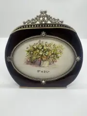 New Red Hat Society Enamel, Jeweled Oval 5" x 31/2" Picture Frame
