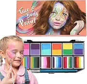 Body Paint Makeup Palette | Palette Body Paint Makeup Washable - 12 Color Water Based Face Paint Makeup, Face Painting Kit Professional for Kids Adults