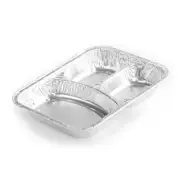 Penny Plate Aluminum 3-Compartment Oblong Pan, 8.5" x 6.5" x 1.2" | 500/Case