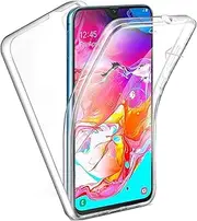 [DN-TECHNOLOGY] Galaxy A70 / A70s Case, Ultra Thin 360 [Front and Back Protection] [Full clear-no dots] [double silicon] [Slim TPU] [A70 Front and Back Case] [Transparent Clear] For Samsung Galaxy A70 / A70s (CLEAR)
