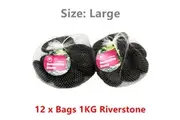 12KG Large Black Dark Riverstone 100% Natural River Stone Pebble Decor Garden
